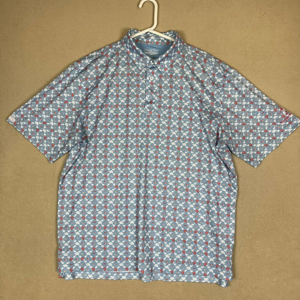 Straight Down‎ Polo Shirt Adult Extra Large Blue Red White Golf Rugby Mens